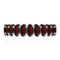 Certified Real Oval Garnet Eternity Ring for Anniversary
