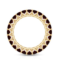 Certified Real Oval Garnet Eternity Ring for Anniversary