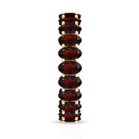 Certified Real Oval Garnet Eternity Ring for Anniversary