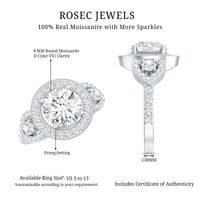 Vintage Style Moissanite Halo Engagement Ring
