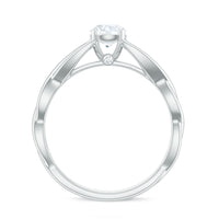 Certified Zircon Solitaire Ring with Crossover Shank