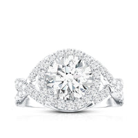 Round Moissanite Crossover Engagement Ring for Women