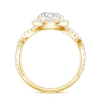 Round Moissanite Crossover Engagement Ring for Women