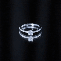 Round Shape Moissanite Solitaire Promise Ring with Side Stones