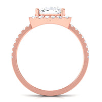 8 MM Cushion Cut Moissanite Halo Engagement Ring for Women