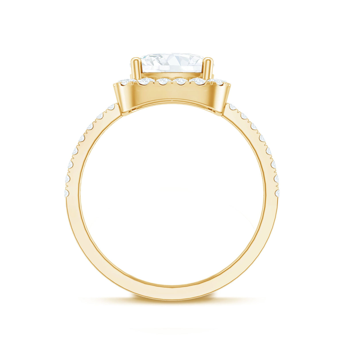 8 MM Cushion Cut Moissanite Halo Engagement Ring for Women