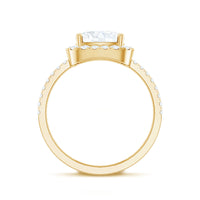 8 MM Cushion Cut Moissanite Halo Engagement Ring for Women