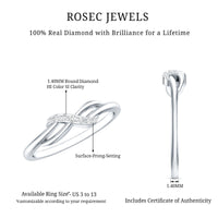 Certified diamond infinity promise ring for women by Rosec Jewels, featuring a sparkling diamond design in a elegant ring setting.