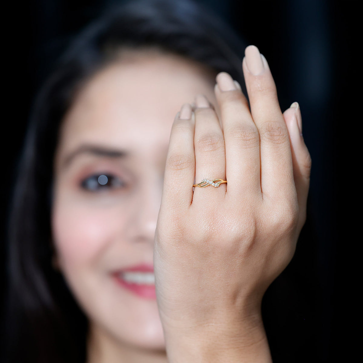 Certified diamond infinity promise ring for her by Rosec Jewels, featuring a sparkling diamond design on a elegant ring band.