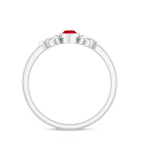 Natural Marquise Ruby Promise Ring with Celtic Knot