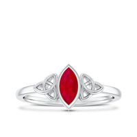 Natural Marquise Ruby Promise Ring with Celtic Knot