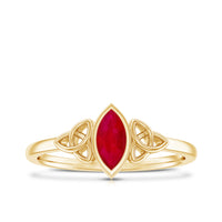 Natural Marquise Ruby Promise Ring with Celtic Knot