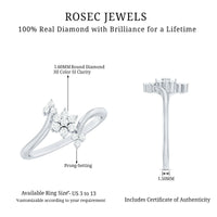 Round Cut Diamond Floral Promise Ring