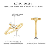 Round Cut Diamond Floral Promise Ring
