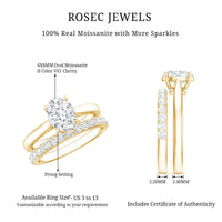 Oval Cut Solitaire Moissanite Bridal Ring Set