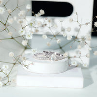 Certified 1 Carat Moissanite Pear Shaped Engagement Ring with Enhancer