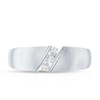 Real Diamond Three Stone Band Ring with Certificate