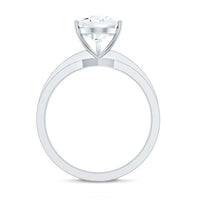 Solitaire Moissanite Pear Shaped Engagement Ring