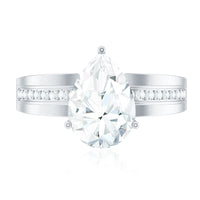 Solitaire Moissanite Pear Shaped Engagement Ring