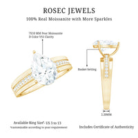 Solitaire Moissanite Pear Shaped Engagement Ring