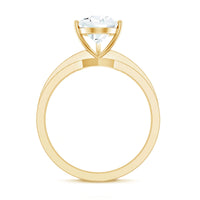 Solitaire Moissanite Pear Shaped Engagement Ring