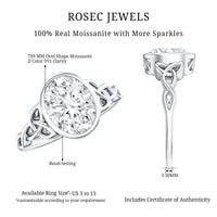 Solitaire Moissanite Celtic Engagement Ring in Bezel Setting