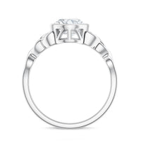 Solitaire Moissanite Celtic Engagement Ring in Bezel Setting