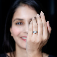 Certified 2 Carat Moissanite Hidden Halo Engagement Ring with Celtic Knot
