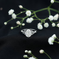 Certified 2 Carat Moissanite Hidden Halo Engagement Ring with Celtic Knot