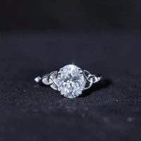 Oval Moissanite Engagement Ring with Celtic Band