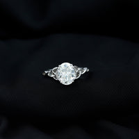 Oval Moissanite Engagement Ring with Celtic Band