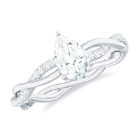 Pear Shaped Moissanite Braided Engagement Ring