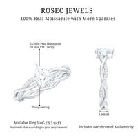 Pear Shaped Moissanite Braided Engagement Ring