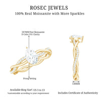 Pear Shaped Moissanite Braided Engagement Ring