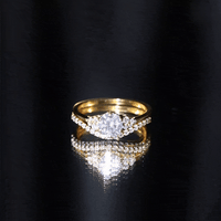 0.9 Carat Round Cut Moissanite Wedding Ring Set For Bride