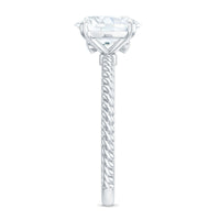Oval Shape Moissanite Solitaire Engagement Ring with Twisted Rope