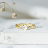 Oval Cut Moissanite Braided Engagement Ring
