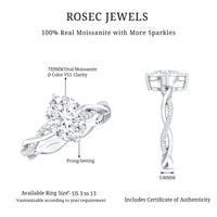Moissanite Oval Engagement Ring With Diagonal Prong Setting