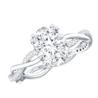 2 Carat Certified Moissanite Oval Engagement Ring with Double Prong
