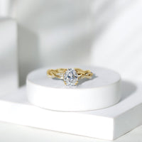 2 Carat Certified Moissanite Oval Engagement Ring with Double Prong