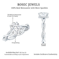 Moissanite hidden halo engagement ring with infinity shank by Rosec Jewels, featuring sparkling center stone and elegant design