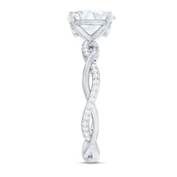 Oval Shape Moissanite Solitaire Engagement Ring in Braided Shank