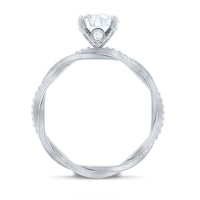 Oval Shape Moissanite Solitaire Engagement Ring in Braided Shank
