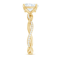 Oval Shape Moissanite Solitaire Engagement Ring in Braided Shank