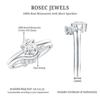 Solitaire Moissanite Wedding Ring Set for Her