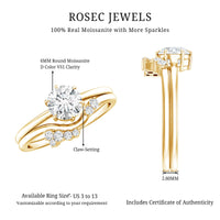 Solitaire Moissanite Wedding Ring Set for Her