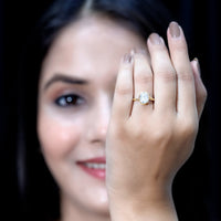 Solitaire 2 Carat Moissanite bezel set engagement ring with bypass shank by Rosec Jewels, showcasing a sparkling center stone and elegant design.
