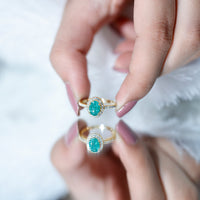 Real 0.7 Carat Oval Emerald Engagement Ring with Diamond Halo