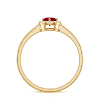 Real Ruby Promise Ring with Diamond Halo