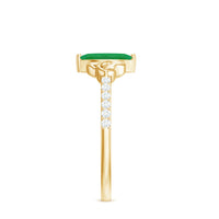 Natural Marquise Emerald Diamond Promise Ring with Celtic Knot